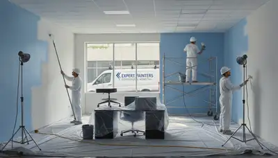 Minneapolis commercial painters applying durable exterior coating on a business property