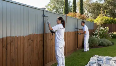 Minneapolis fence painting service for weathered wood in Minneapolis, MN by Minneapolis Paint Pros