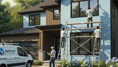 Minneapolis painters applying exterior house paint for durable, climate-resistant home protection