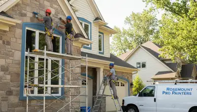 Minneapolis, MN painting contractor on a residential and commercial exterior painting project