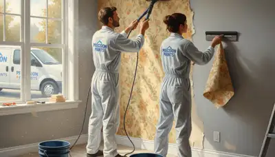 Minneapolis, MN wallpaper removal service by Minneapolis Paint Pros preparing walls for repainting