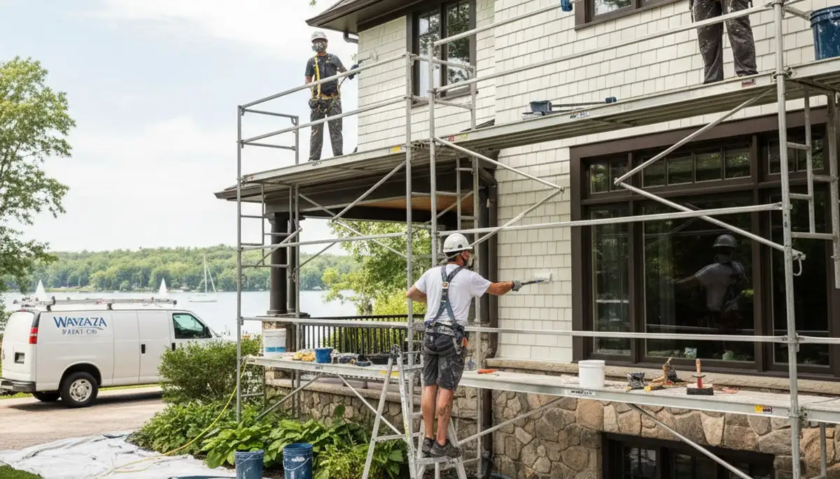 Minneapolis, MN painting crew preparing a home exterior for professional painting services